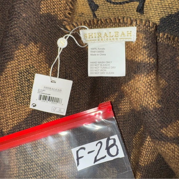 Shiraleah NWT! Zia Cape Scarf In Brown/Multi Animal Print - Picture 9 of 9